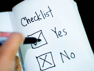 checklist with yes and no boxes