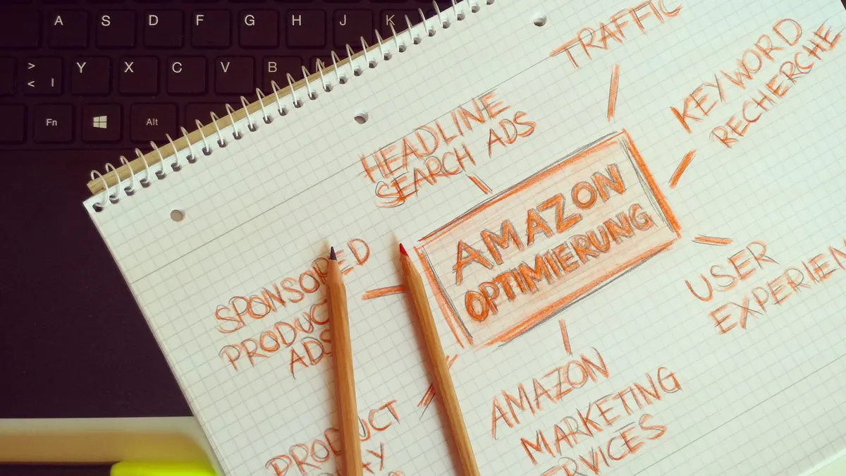 Notebook with Amazon optimization notes