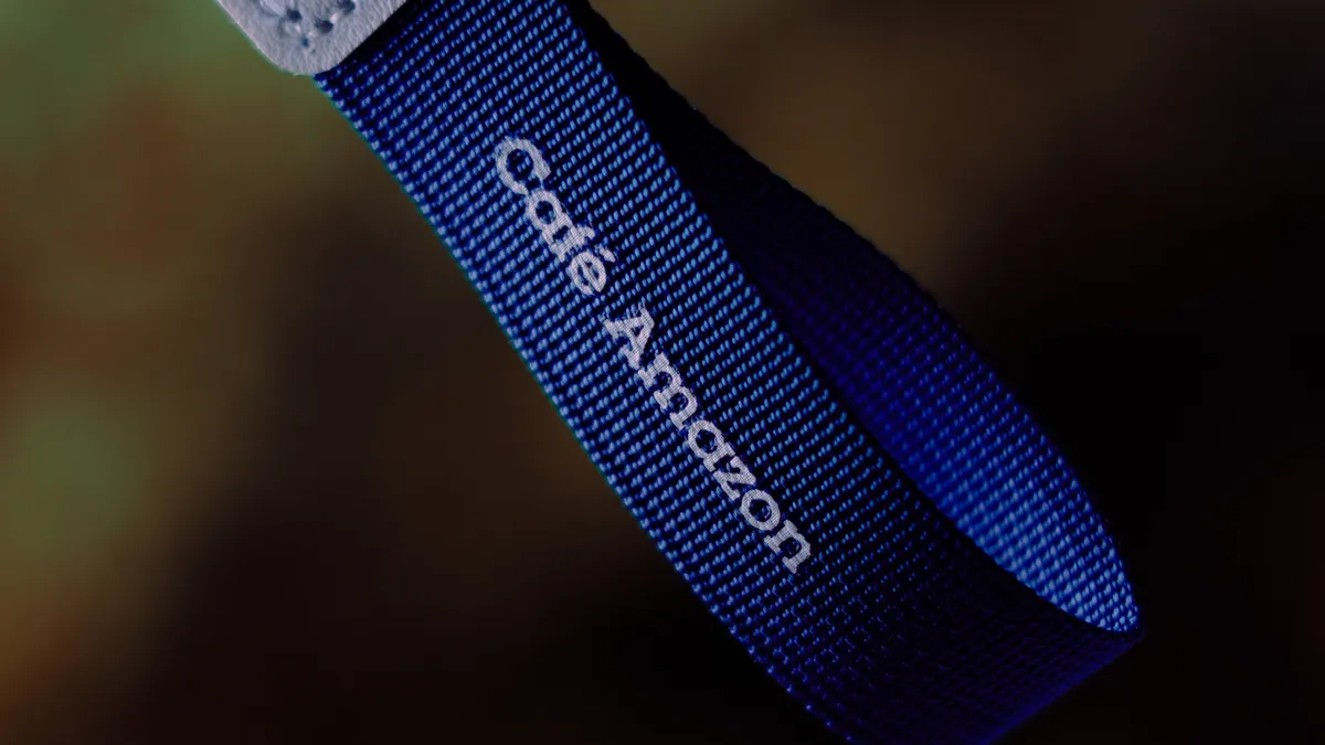 Amazon product review format: sections every review should include — Blue Fabric Strap with Cafe Amazon Text
