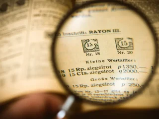 magnifying glass over a printed page