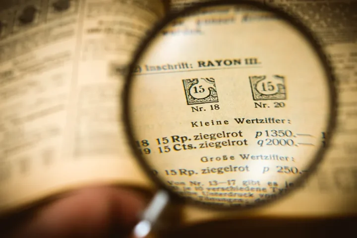 magnifying glass over a printed page